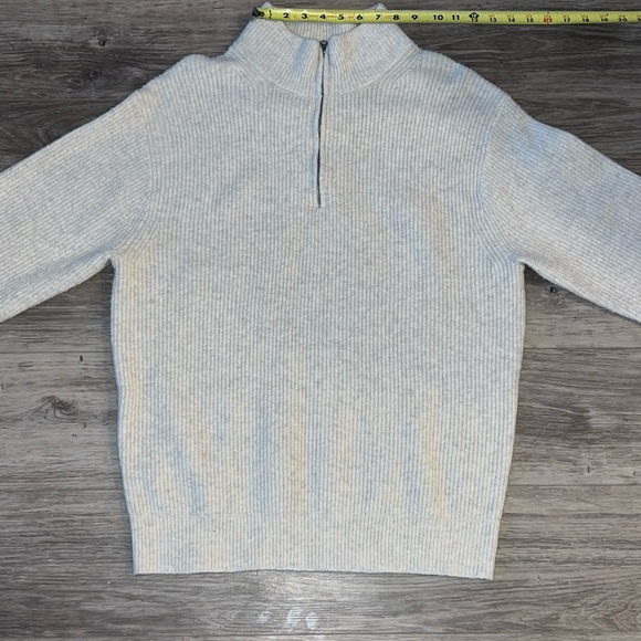 Men's Beige Half-Zip Sweater - Picture 6 of 8